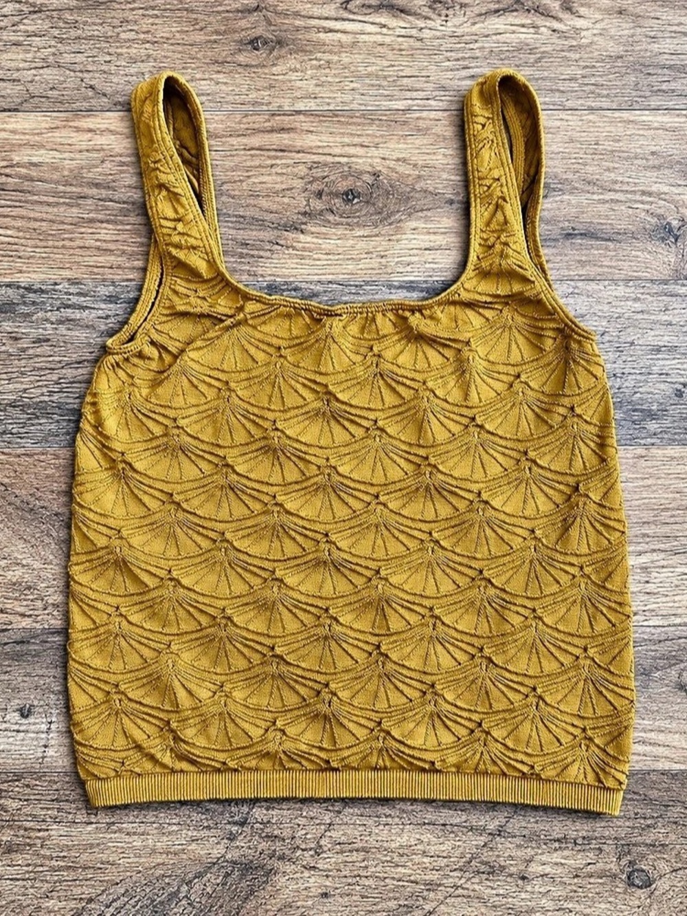 Anthropologie Women’s Small/Medium Mustard Textured Knit Tank Top